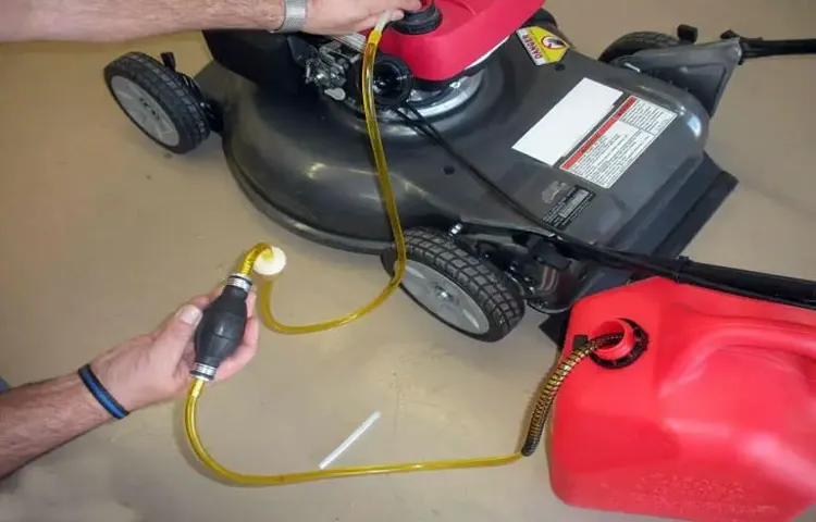 how to siphon gas out of lawn mower