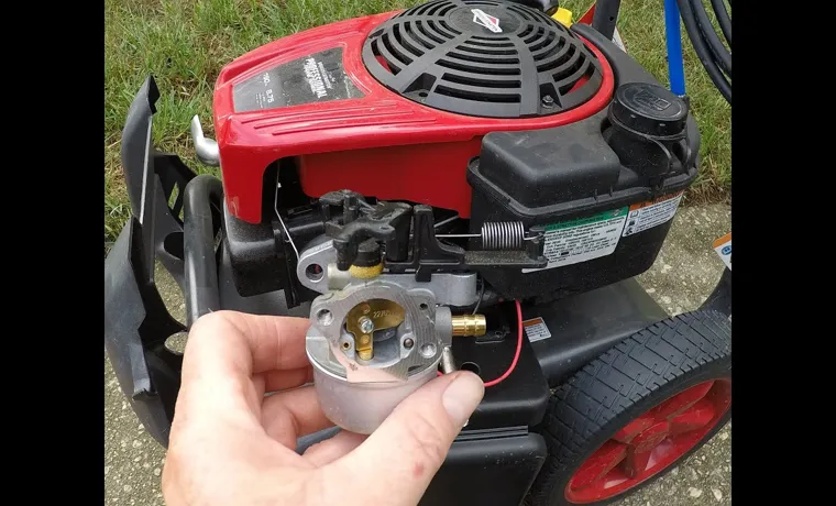 how to get gas out of pressure washer